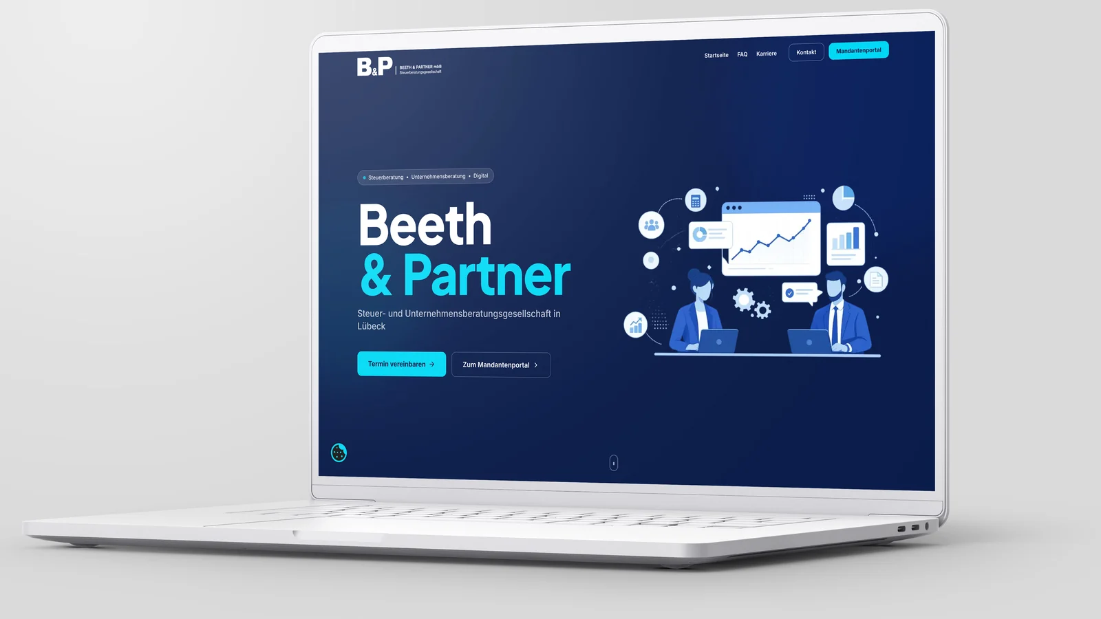 Website-Referenz Beeth & Partner – Steuer- und Unternehmensberatung – umgesetzt von Die Kanzlei Entwickler