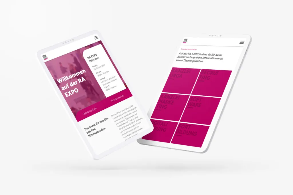 Website-Referenz RA EXPO – Corporate Website – umgesetzt von Die Kanzlei Entwickler