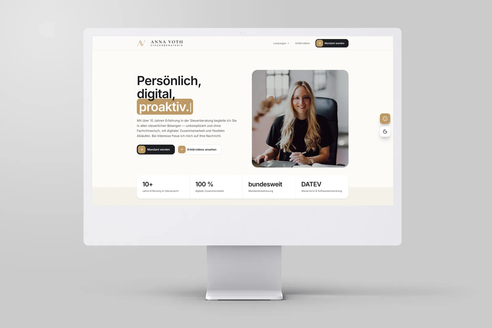 Website-Referenz Anna Voth – persönlich und digital – umgesetzt von Die Kanzlei Entwickler