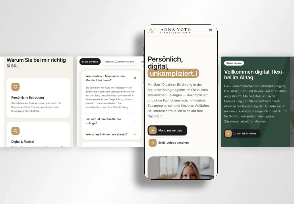 Ein klarer Einstieg – auch unterwegs. – Website von Anna Voth – persönlich und digital