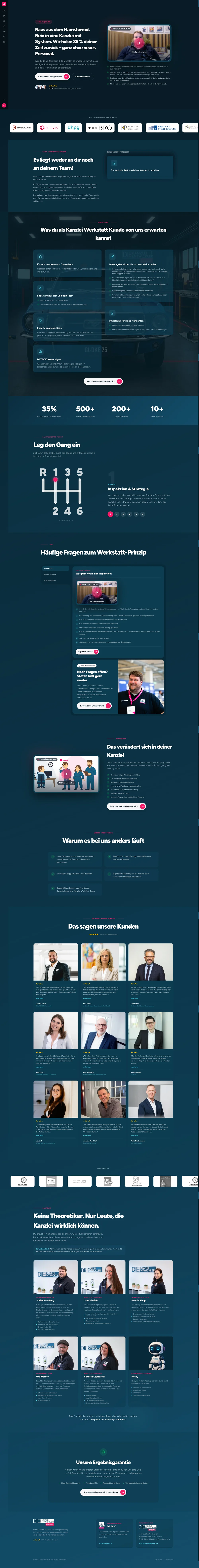 Vollständiger Webauftritt von Kanzlei Werkstatt – Corporate Website – umgesetzt von Die Kanzlei Entwickler